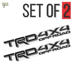 GOLD HOOK TRD 4×4 Off Road Decals for Tacoma, BLACK MATTE Finish (Set of 2)