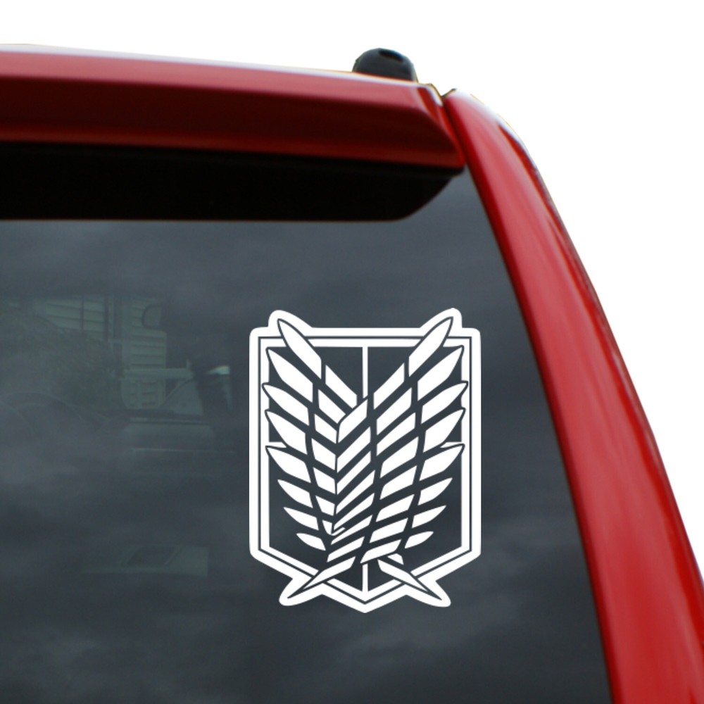 Attack on Titan – Scouting Legion Crest Vinyl Decal | Color: White | 5″ tall