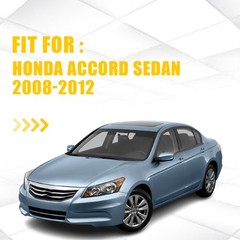 1-10Set Glossy Black Chrome Delete Window Trim Overlay for Honda Accord 2008-12