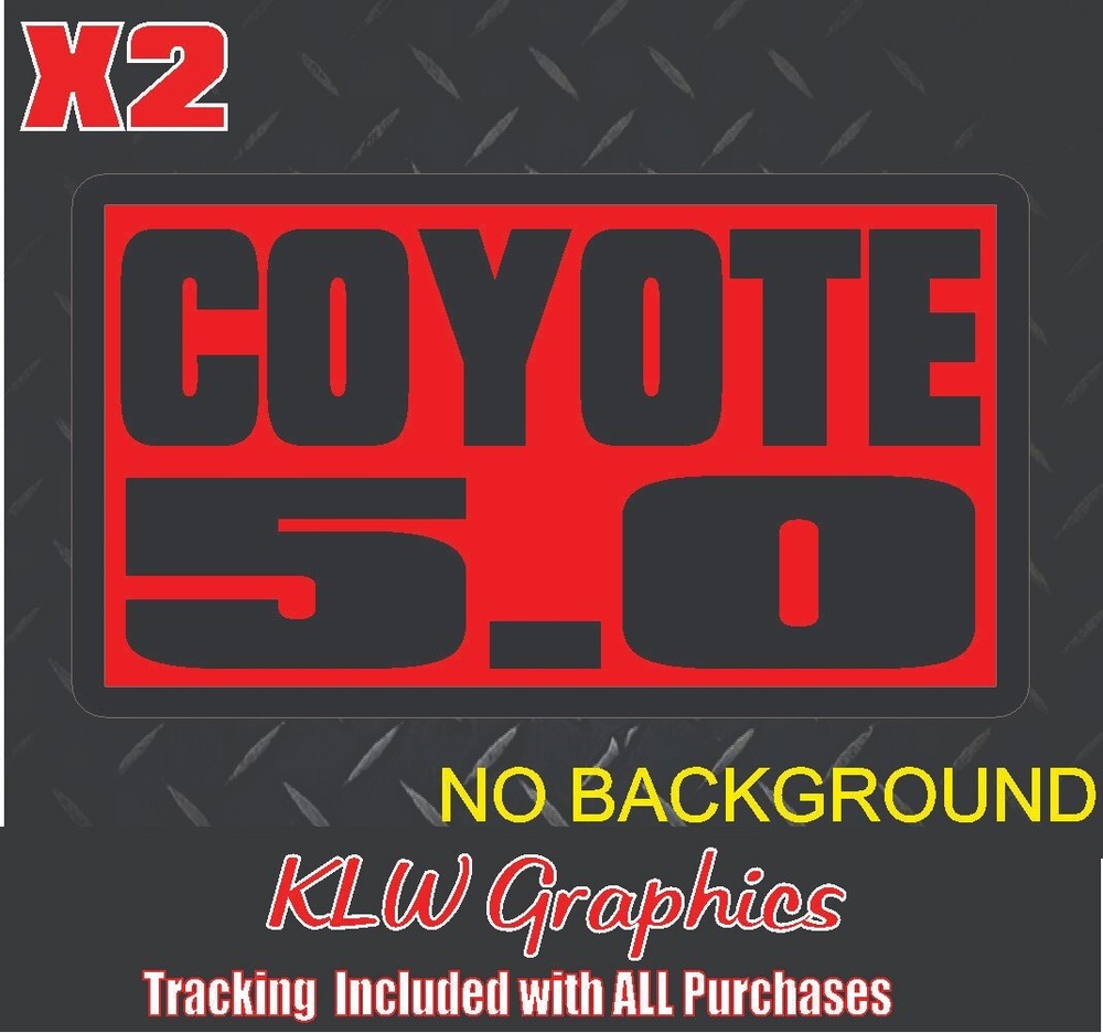 COYOTE Decal Sticker Fits Ford Mustang 5.0 Stang Red Black