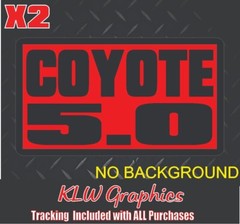 COYOTE Decal Sticker Fits Ford Mustang 5.0 Stang Red Black