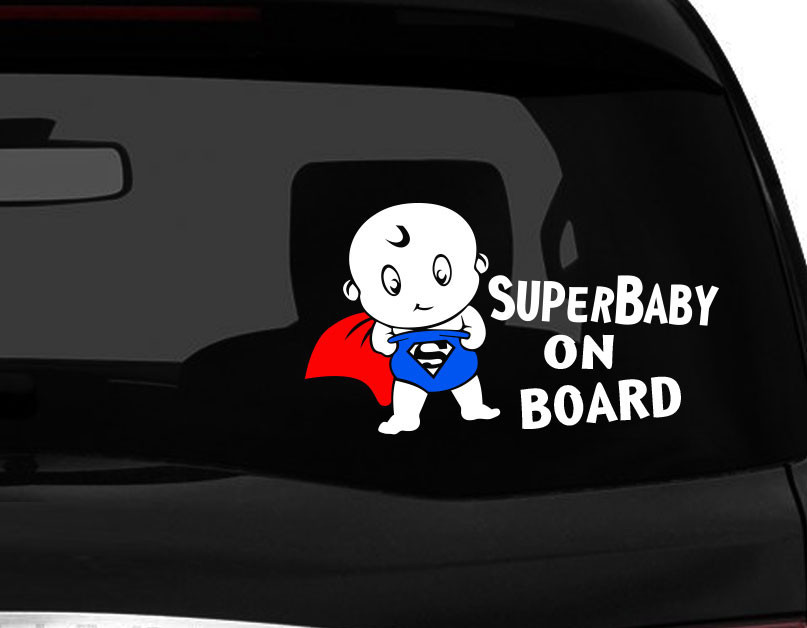 Baby on Board car decal Sticker Superman sticker cute SuperBaby Multi 7.75″W