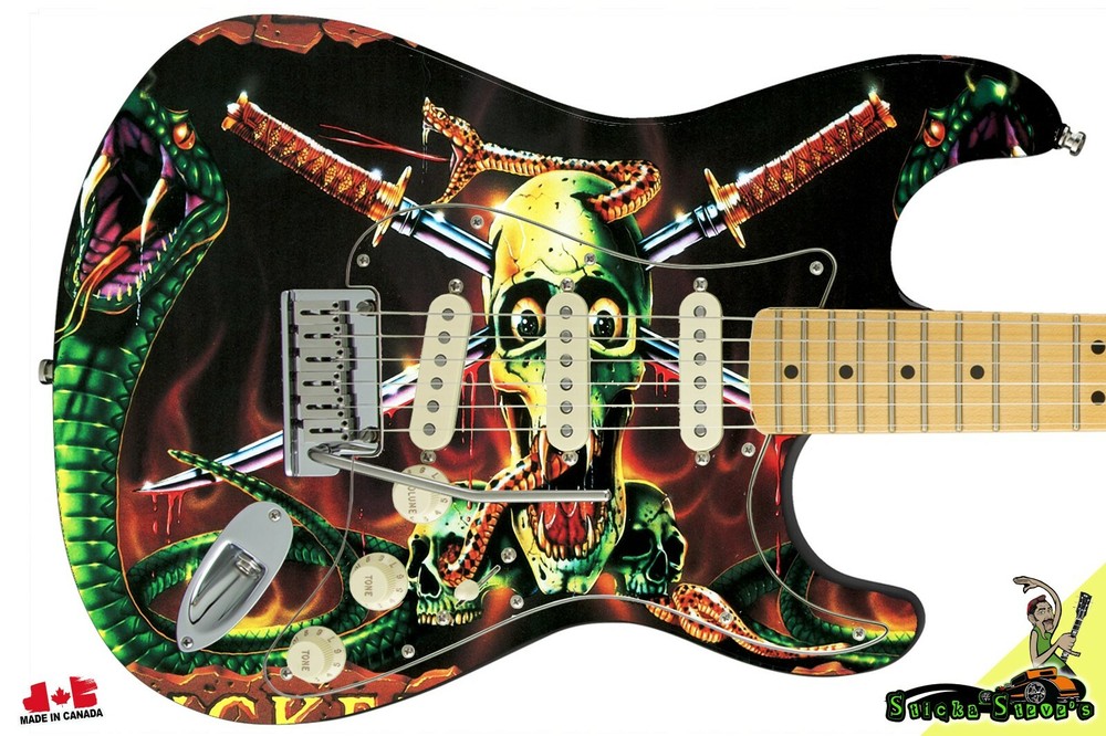 Guitar Skin Axe Wrap Re-skin Righty Electric Wicked Sensation Lynch Mob 176