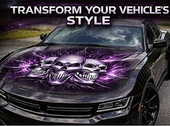 Purple Skullz Car Hood Wrap Decal Graphic Vinyl Sticker Auto Truck SUV Hood Wrap