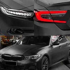 5FTx50FT PET Satin Black Vinyl Wrap Self-Adhesive Air Release US Stock