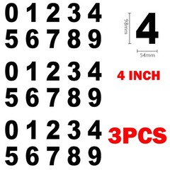 3Pcs 3in/4in Mailbox Number Reflective Digital Sticker HOT