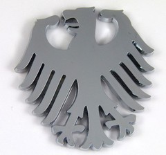 German eagle chrome car emblem Deutschland Germany sticker badge bike auto 2.25″