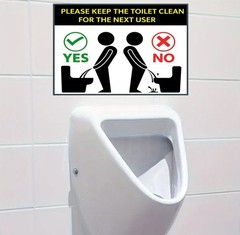 1X Keep The Toilet Clean, Vinyl Waterproof Sticker, Size Approx W 20cm H 13cm