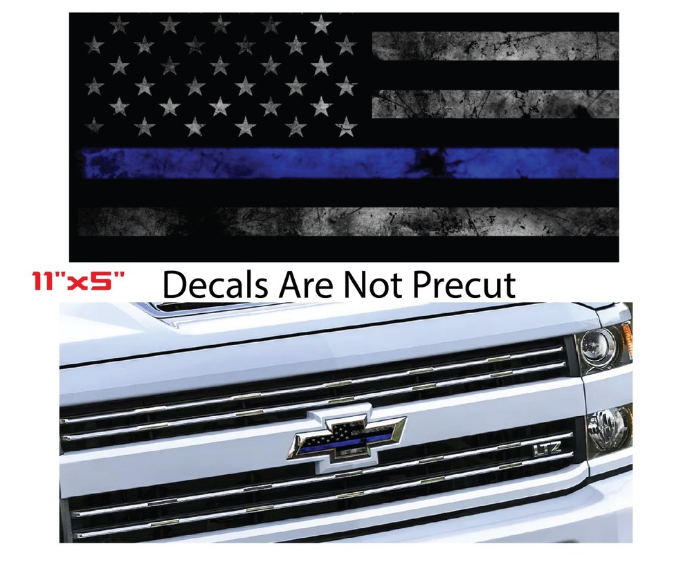 Flag Emblem OVERLAY Decals Fits Chevy Bowtie Emblem -2 U CUT