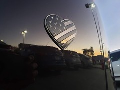 Stylish Black Chrome Heart Flag Emblem Decals – 2 Pack for Proud Car Owners