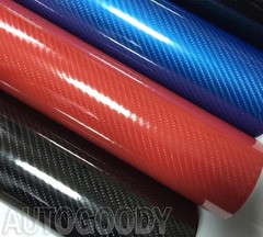 12″ x 60″ HIGH GLOSS 5D Red Carbon Fiber Vinyl Wrap Air Bubble Free 1ft x 5ft 6D