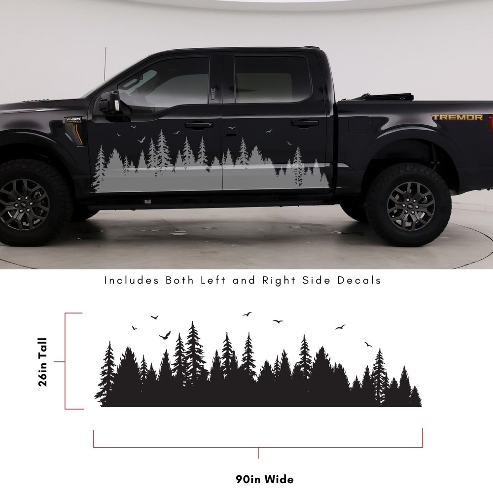 Overland Forest Woodland Off Road Truck Decal for F-150. Universal Fit.