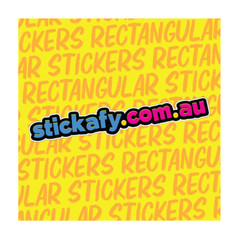 CUSTOM LOGO STICKER White Round Square Custom Shaped Multiple Sizes Full Colour