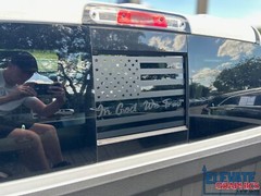 2019-2024 For Ram 1500 Decals Rear Window Ripped Flag Graphics