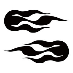 Flame Sticker – 2 Pack of Fire Smoke Decals – Choice of Color and Size