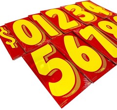 EZ Windshield Numbers for Car Dealerships Large Vinyl Red Yellow Pricing Sticker