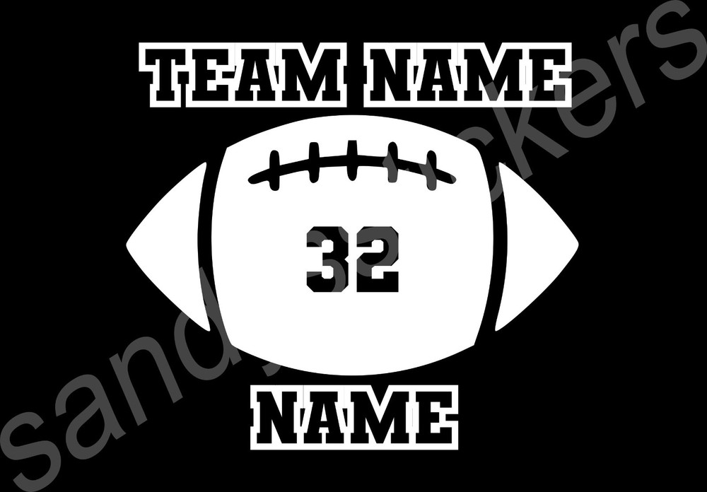 Custom Personalized Football Vinyl Sticker Decal – Laptop Window Car – 5.5″ Wide
