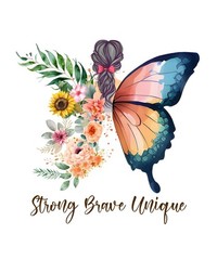 Motivational Quote Sticker (3 Inch) Butterfly Girl Strong Brave Unique Flowers!