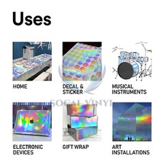 Craft Holographic Silver Rainbow Chrome Car Vinyl Wrap Sticker Decal Sheet