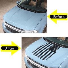 Front Hood Black USA Flag Graphic Vinyl Decal Fit For Ford Maverick 2022-2025 US