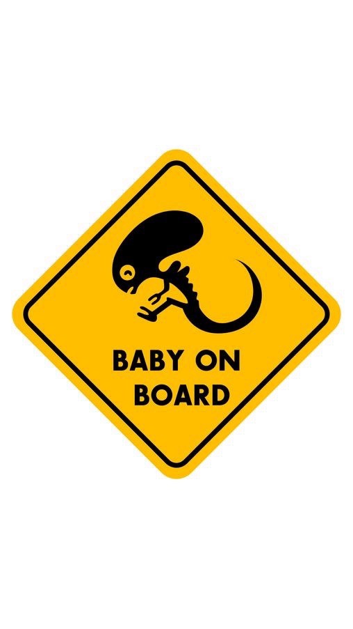 Baby On Board Alien Sticker 3” Warning Sign Safety Caution Monster Funny