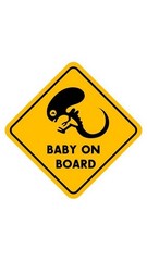 Baby On Board Alien Sticker 3” Warning Sign Safety Caution Monster Funny