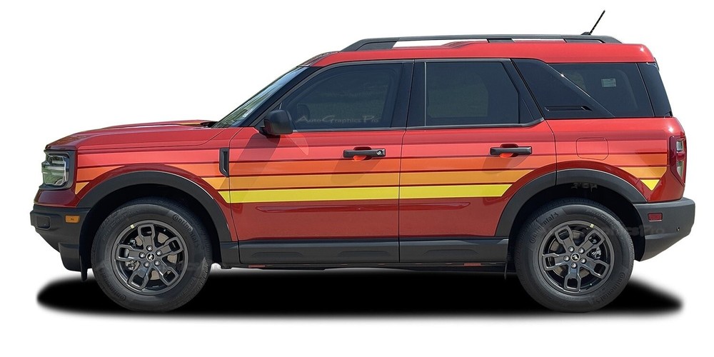 2021-2024 Ford Bronco Sport Stripes Side Decals SUNSETTER DIGITAL RED Graphic