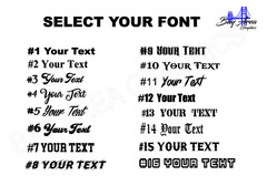 Custom Text Vinyl Decal Any Name/Text -Tumbler, Laptop, RV, Cars, Trucks & more