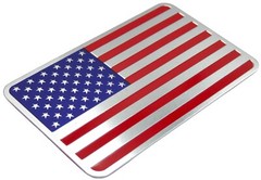 ALUMINUM American Flag Decal Sticker Car, Motorcycle, Truck, SUV, Patriotic