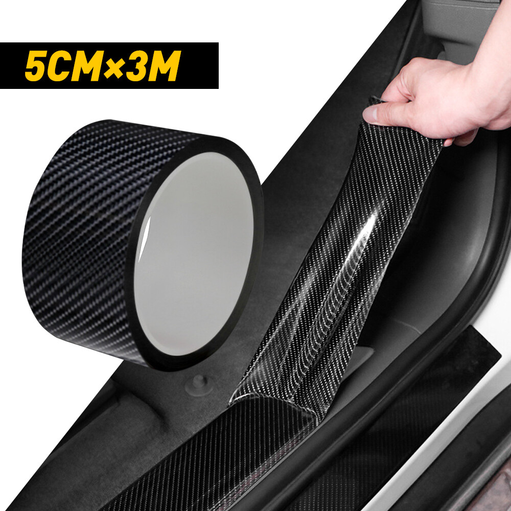 Black Carbon Fiber Air-Release Adhesive Vinyl Tape Roll 16FT X 2IN 2SET