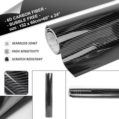 6D Carbon Fiber Air Release Stretchable Vinyl Film Sticker 60″ x 24″ for Auto