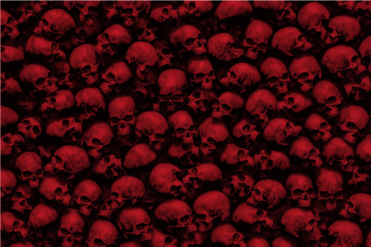 Red 3D Skulls Pile 24×36 Graphic Decal Vinyl Scooter Bike Motorcycle Car Wrap US