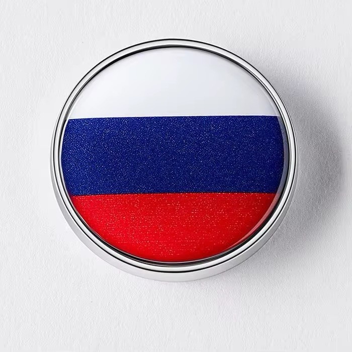 Russian Flag Circular Metal Emblem Badge Russia RU Sticker Free Shipping!