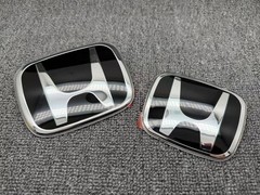 M-Tec 3pcs Black Front Rear Steering Badge Emblem Civic Sedan 06-15