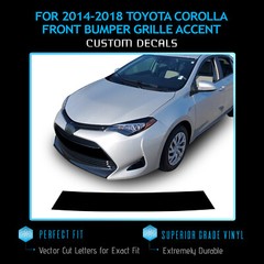 For 2014-2018 Corolla Front Bumper Accent Graphic Overlay – Satin Metallic Vinyl