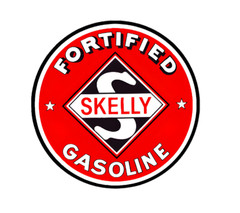 FITS VINTAGE SKELLY FORTIFIED GASOLINE MOTOR OIL PUMP RESTORATION STICKER DECAL