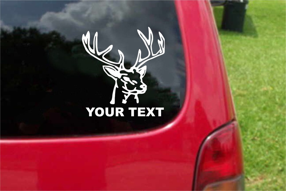 2 (PCS) Deer Decals with FREE custom text (optional)