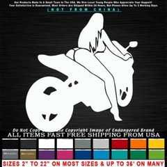 Motorcycle Girl on Crotch Rocket Bikini Biker stunt Fox race Sexy Sticker Decal