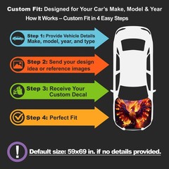 Custom Car Hood Wrap – Personalized Vinyl Decal Any Design for Car, Trucks & SUV