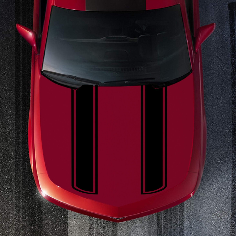 Car SUV Hood Sticker Racing Side Body Stripe Vinyl Black Exterior Decoration