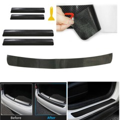 Car Trunk Door Sill Scuff Guard Plate Sticker Protector Anti Scratch Kick 5Pcs