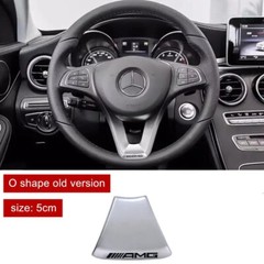 3D Badge For AMG Steering Wheel Emblem Squared Base GLC C43 C350E Chrome Black