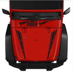 Black Graphics 2PCS Car SUV Hood Decal Vinyl Graphics Side Body Stickers Decals