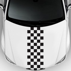 Car Hood Stripe Sticker Racing Checker Decal Vinyl Roof Bumper DIY Decoration