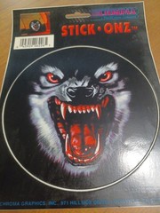 Vintage Chroma Plasticolor Stick Onz Wolf Car Decal Sticker Made USA