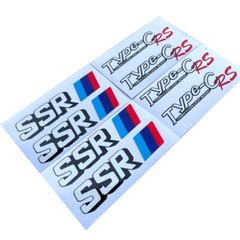 8Pcs SSR Reflect Wheel Sticker Type-C RS For Universal Fit JDM Style