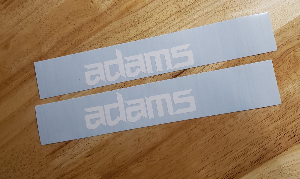 adams fertilizer Replacement TRAILER DECALS Stickers (2)18X5.3″ Gloss WHITE FAST