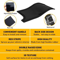 Liner Insert For 16-22 Toyota Tacoma Cup and Door Center Console Black Tr H