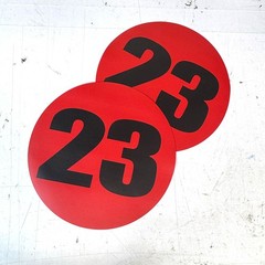 12″ Height Round Circle Red Black Magnetic Racing Number 23 Magnet 2pcs