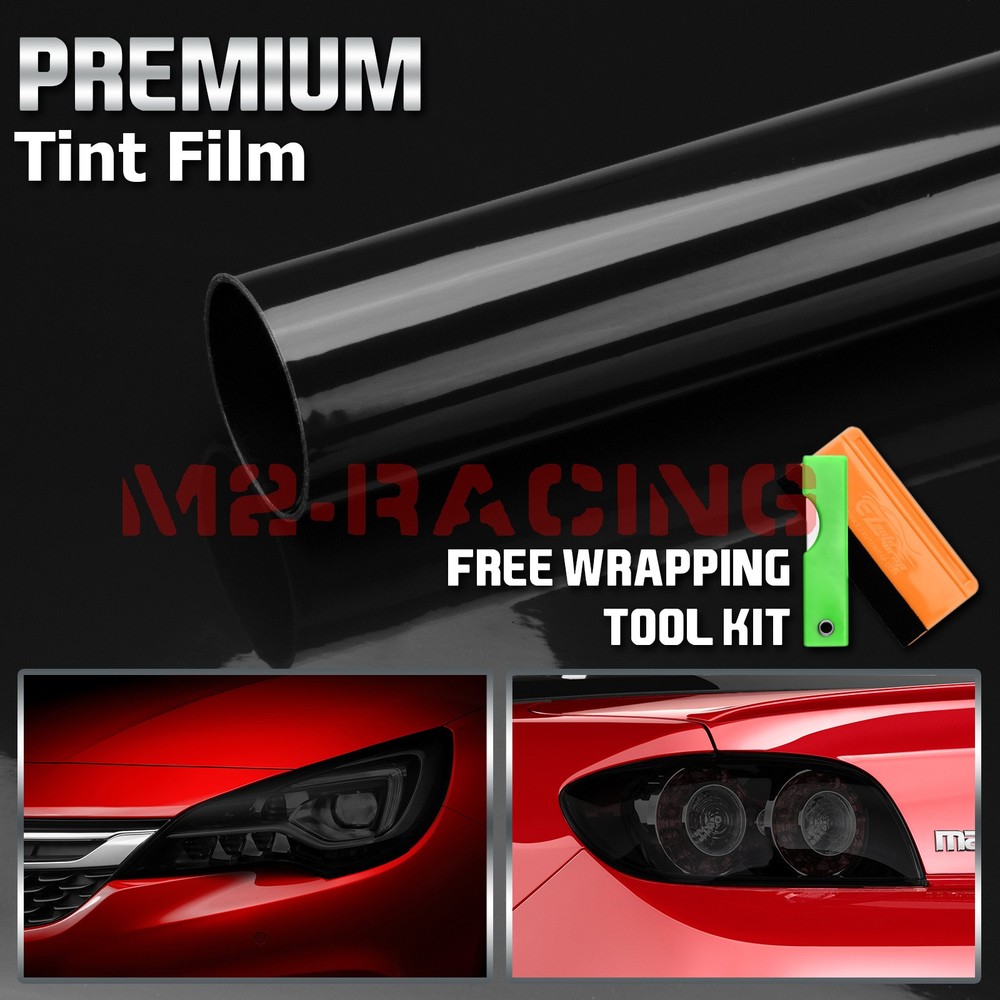 Gloss Dark Black Headlight Taillight Sidemarker Protective Light Tint Film Vinyl